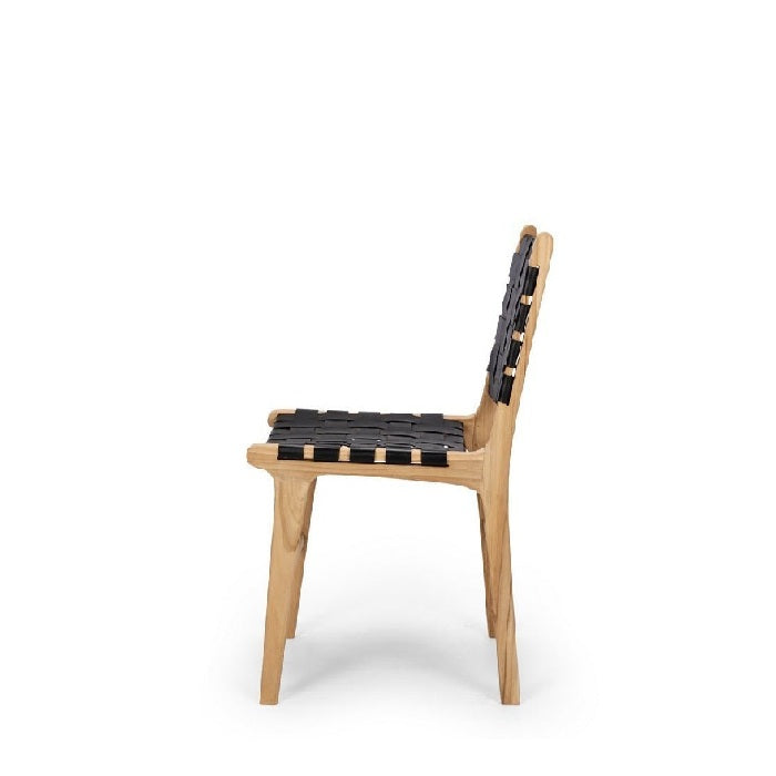 Indo Dining Chair - Woven leather