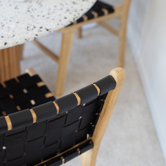 Indo Dining Chair - Woven leather