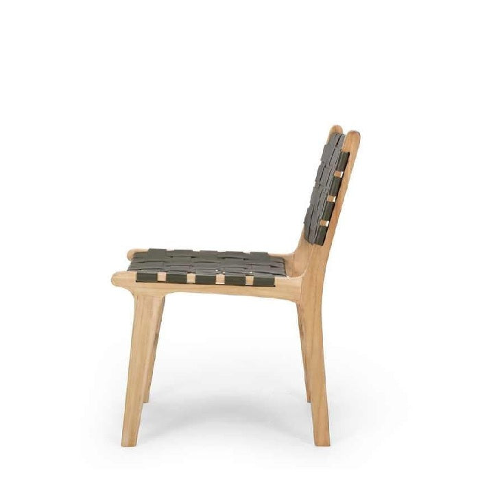 Indo Dining Chair - Woven leather