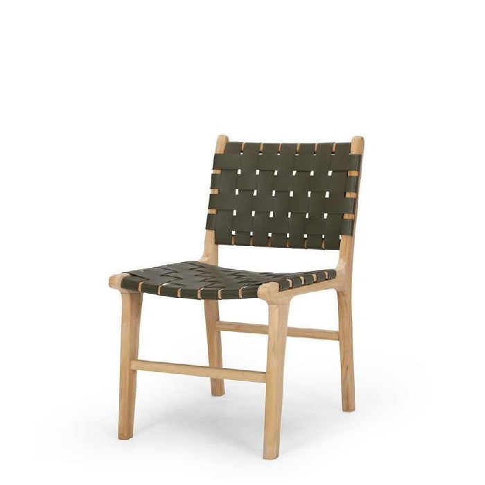 Indo Dining Chair - Woven leather
