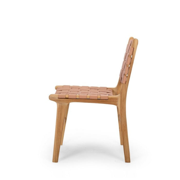 Indo Dining Chair - Woven leather