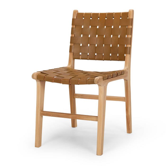 Indo Dining Chair - Woven - Saddle - Paulas Home & Living