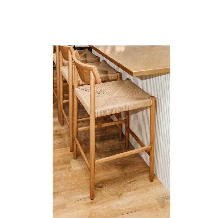 Ingrid Highback Barstool (Natural Oak) Cord- 660SH - Paulas Home & Living
