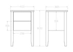 Ivydale Bedside 2 Drawer - Slim - Ash - Paulas Home & Living