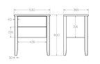 Ivydale Bedside 2 Drawer - Wide - Ash - Paulas Home & Living