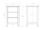 Ivydale Bedside 3 Drawer Slim - Ash - Paulas Home & Living