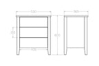 Ivydale Bedside 3 Drawer Wide - Ash - Paulas Home & Living