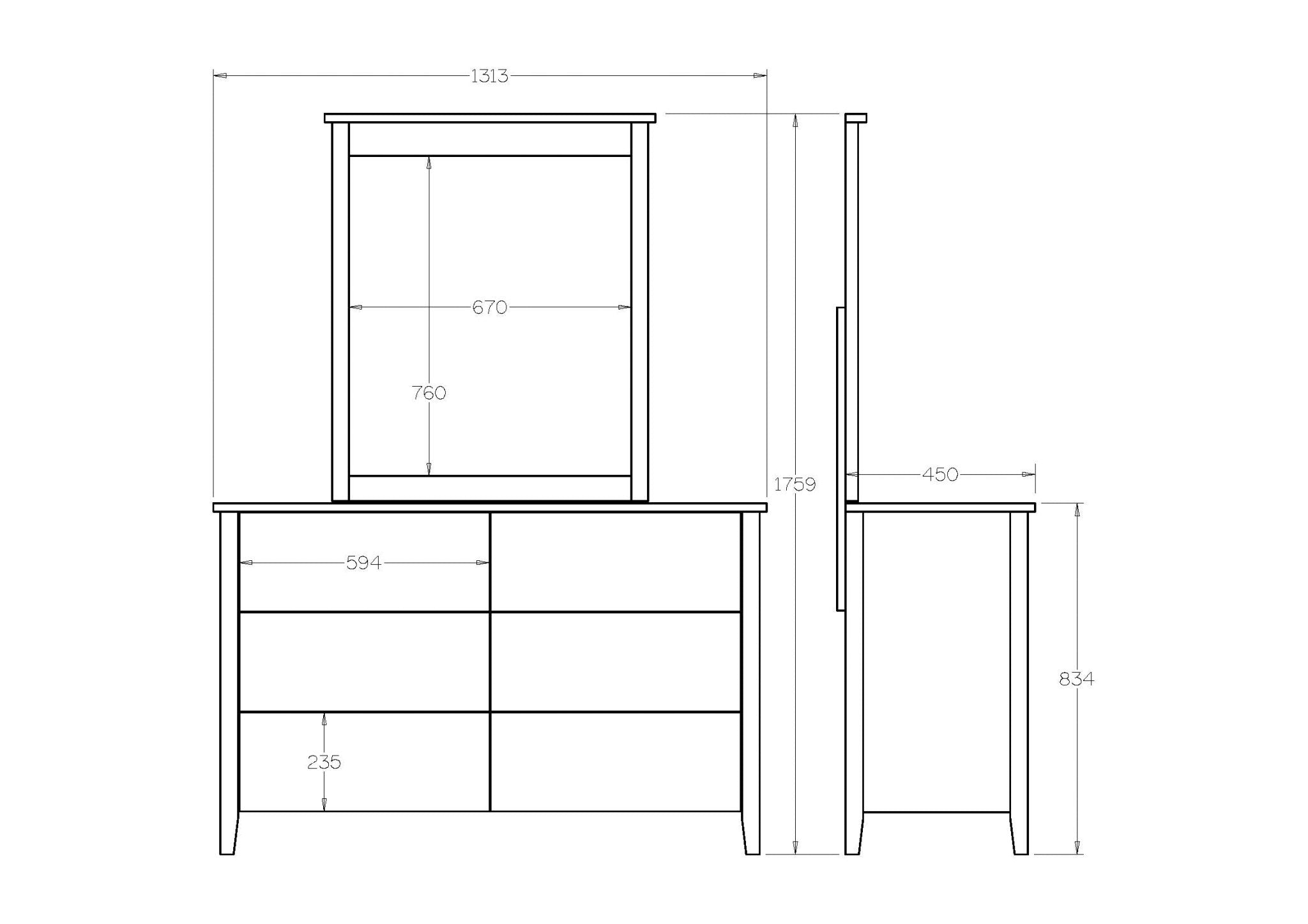 Ivydale Dresser 6 Drawer - Ash - Paulas Home & Living