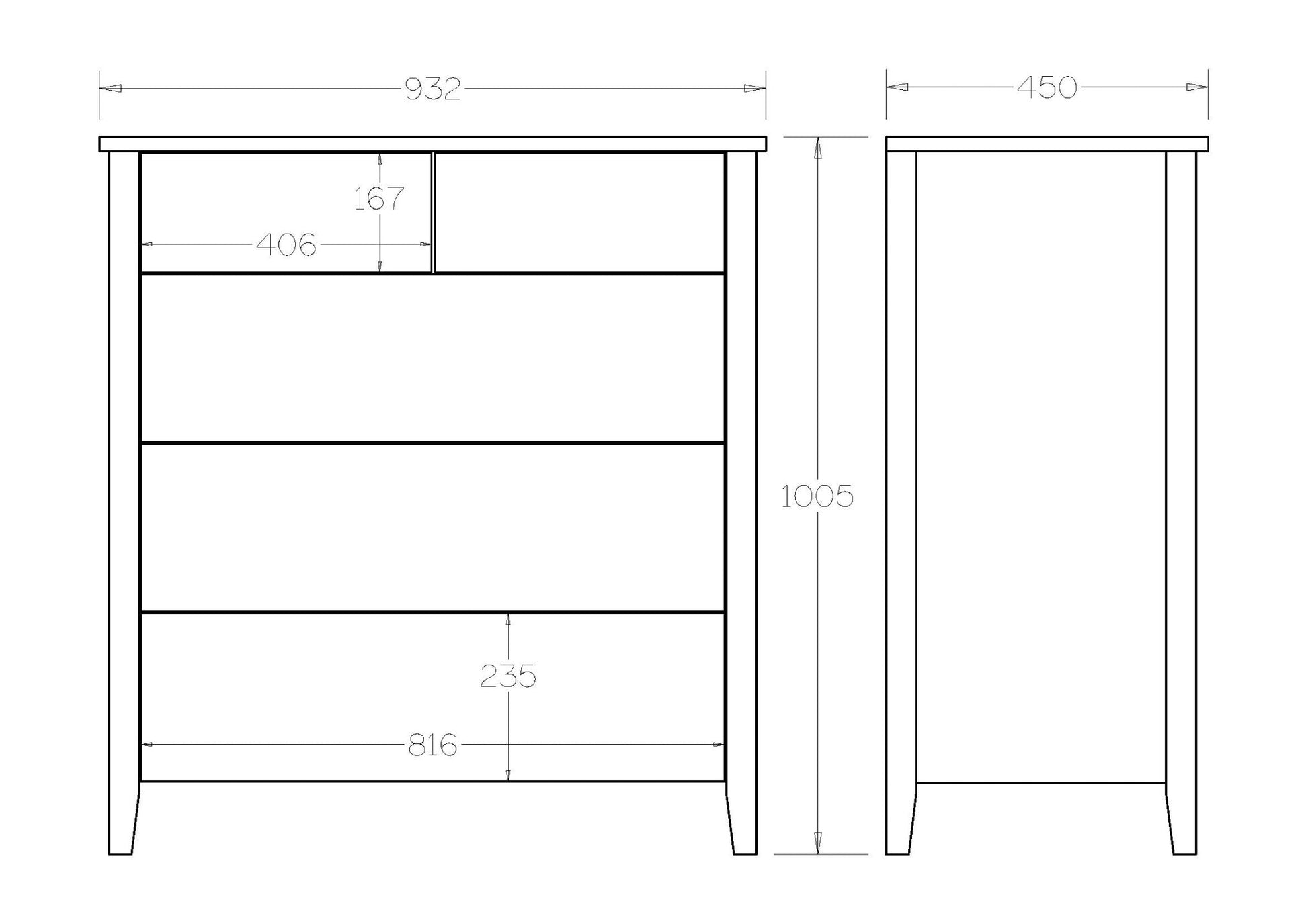 Ivydale Tallboy 5 Drawer - Ash - Paulas Home & Living