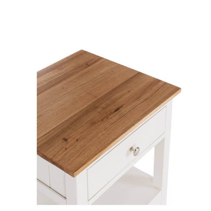 Jessica Bedside 1 Drawer - Oak Top - Paulas Home & Living