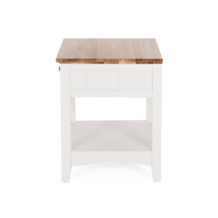 Jessica Bedside 1 Drawer - Oak Top - Paulas Home & Living
