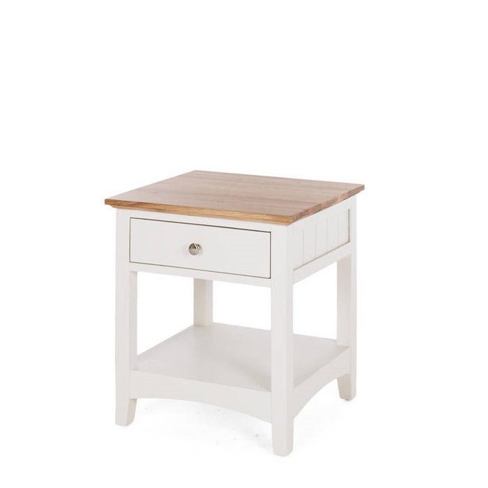 Jessica Bedside 1 Drawer - Oak Top - Paulas Home & Living