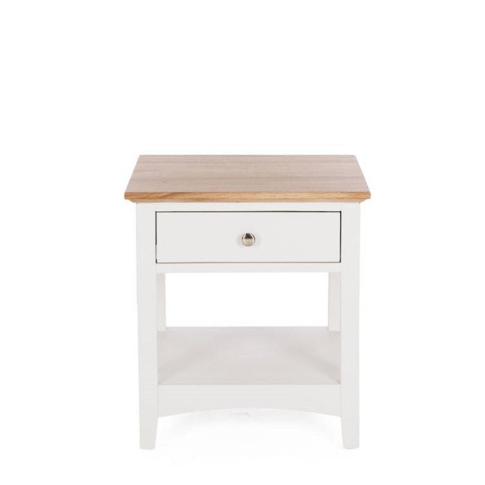 Jessica Bedside 1 Drawer - Oak Top - Paulas Home & Living