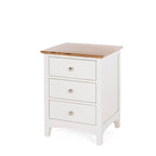 Jessica Bedside 3 Drawer - Oak Top - Paulas Home & Living