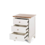Jessica Bedside 3 Drawer - Oak Top - Paulas Home & Living