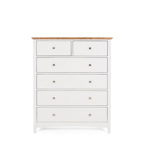 Jessica Chest 6 Drawer - Oak Top - Paulas Home & Living