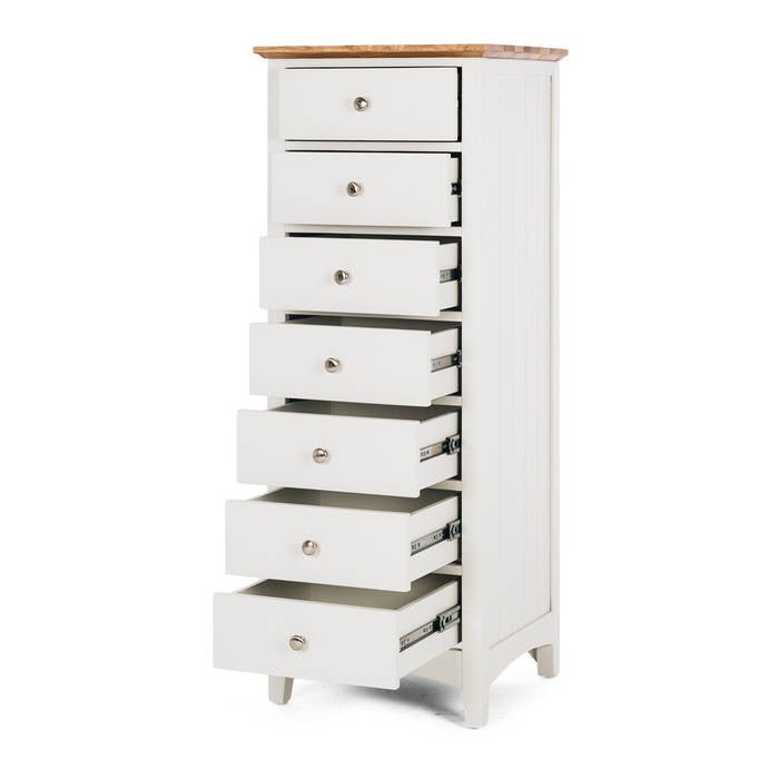 Jessica Tallboy 7 Drawer - Oak Top - Paulas Home & Living