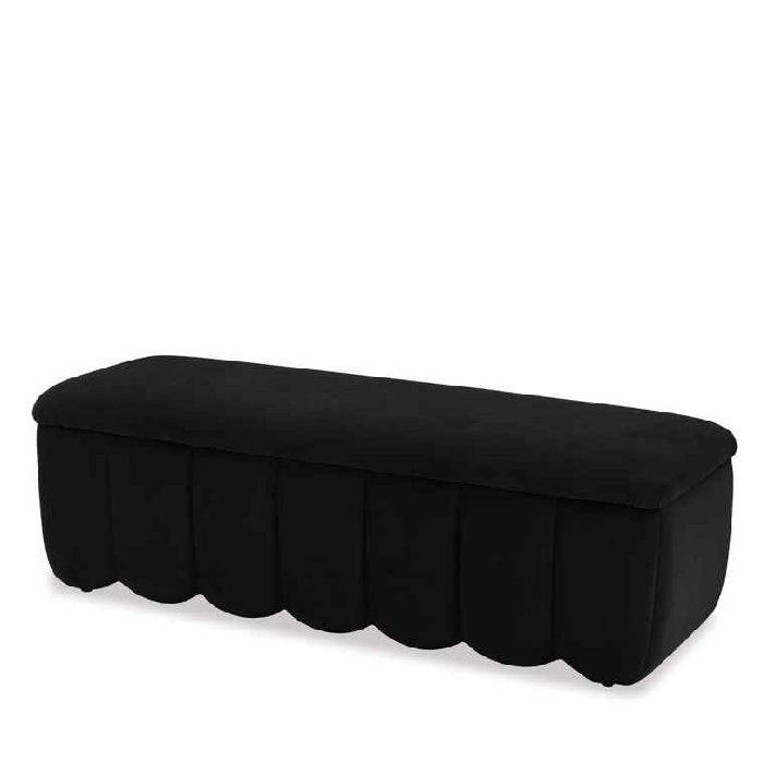 Jordan Ottoman with Storage - Black Velvet - Paulas Home & Living
