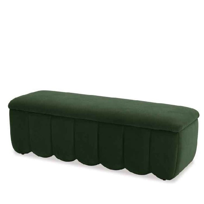 Jordan Ottoman with Storage - Green Velvet - Paulas Home & Living
