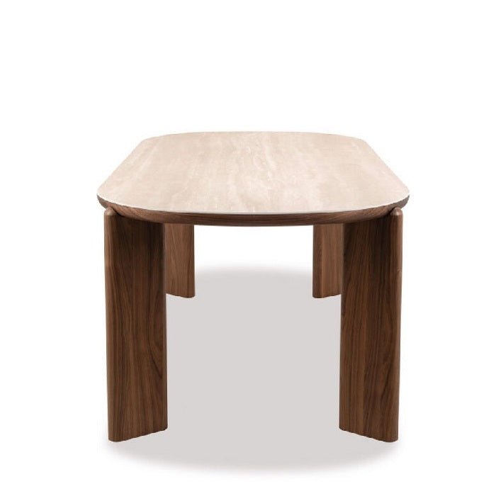 Juno Dining Table 1950w - Walnut Veneer Ceramic Top - Paulas Home & Living