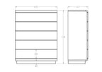 Karamea Tallboy 5 Drawer - With Cut Out (Ash) - Paulas Home & Living