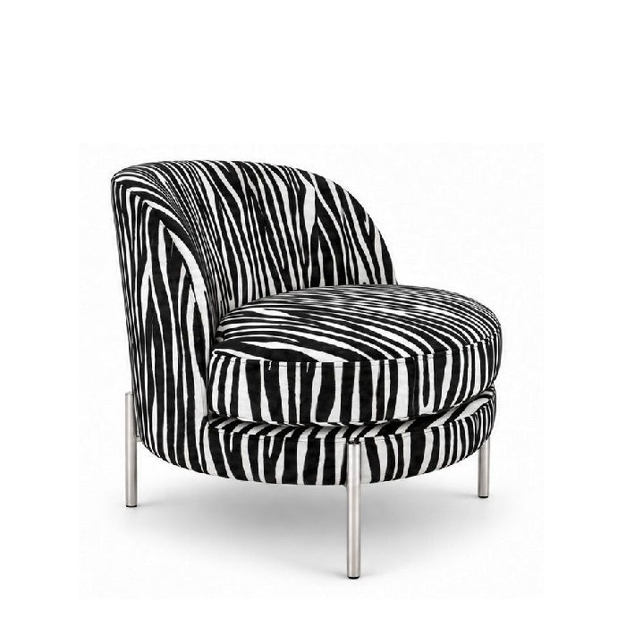 Karl Lounge Chair - Striking Zebra-print upholstery - Paulas Home & Living
