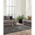 Kingston Floor Rug - Black (Polypropylene) - Paulas Home & Living
