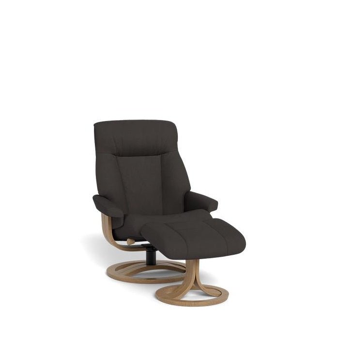 La - Z - Boy Atlanta Recliner + Footstool in Classic Essenza Leather - Paulas Home & Living