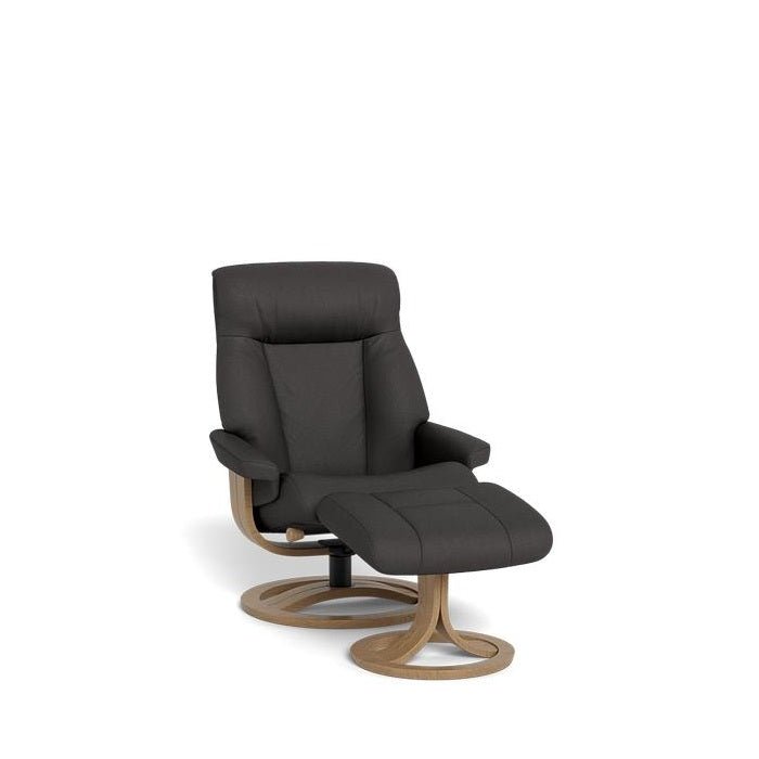 La - Z - Boy Atlanta Recliner + Footstool in Classic Essenza Leather - Paulas Home & Living