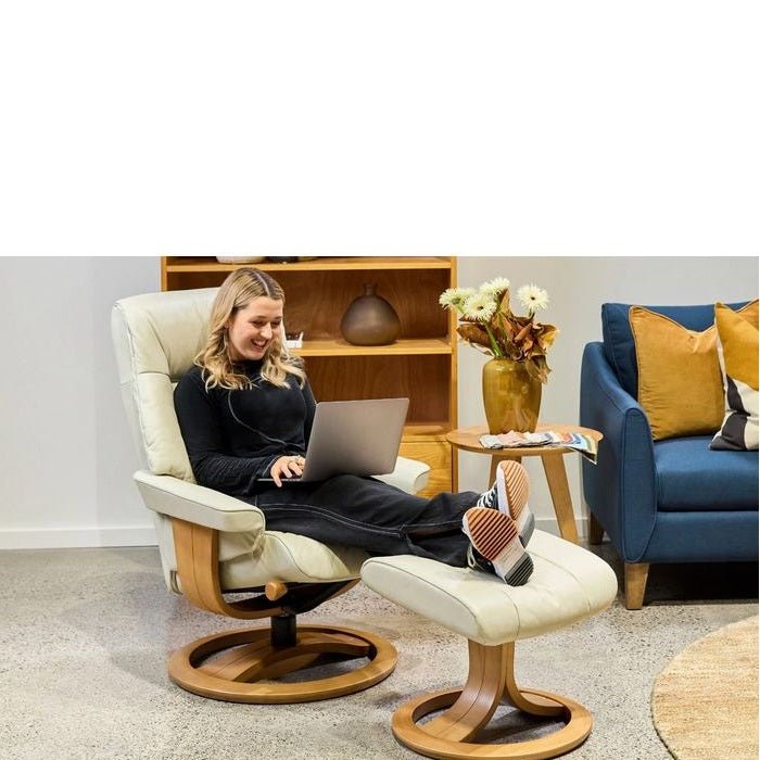 La - Z - Boy Atlanta Recliner + Footstool in Fabric - Paulas Home & Living
