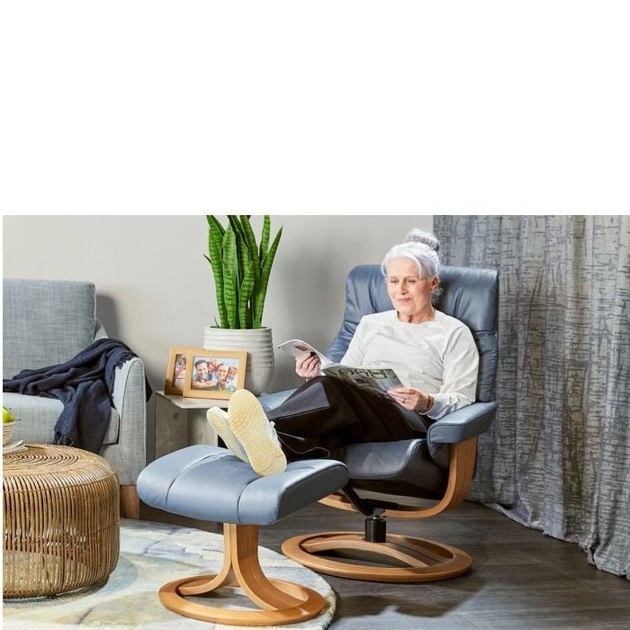 La - Z - Boy Atlanta Recliner + Footstool in Fabric - Paulas Home & Living