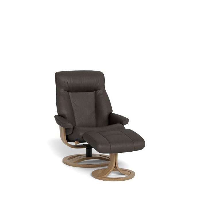 La - Z - Boy Atlanta Recliner + Footstool in Premium Aurora Leather - Paulas Home & Living