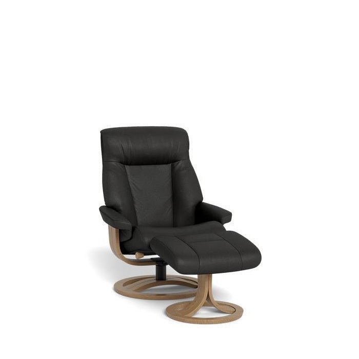 La - Z - Boy Atlanta Recliner + Footstool in Premium Aurora Leather - Paulas Home & Living