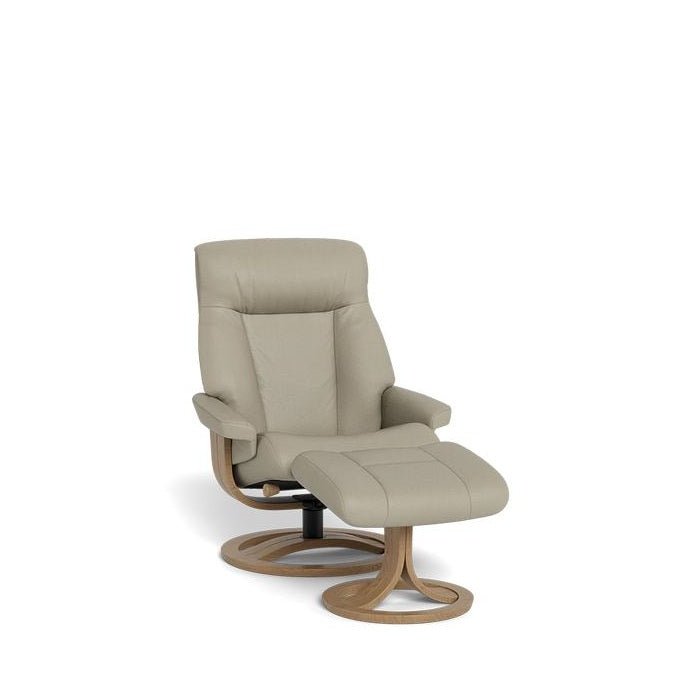La - Z - Boy Atlanta Recliner + Footstool in Premium Aurora Leather - Paulas Home & Living