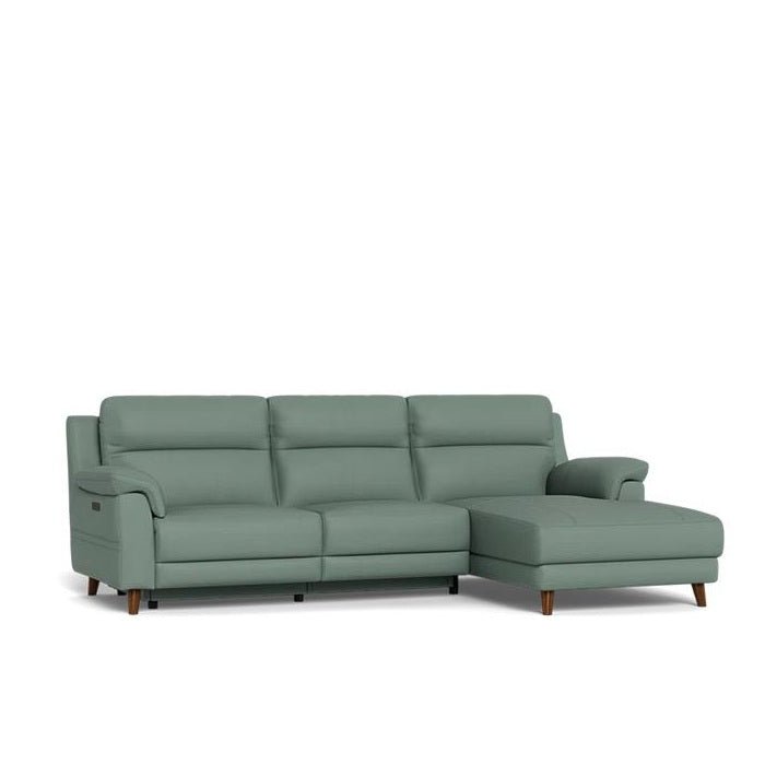 La - Z - Boy Sereno 2 Seater Power Reclining Sofa with Chaise - Geneva Leather - Paulas Home & Living