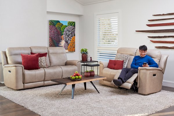 La - Z - Boy Southwest Twin Power Reclining 3 Seater - Paulas Home & Living