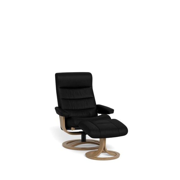 La-Z-Boy Tampa Oak Swivel Recliner + Footstool in Essenza Leather - Paulas Home & Living