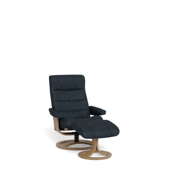 La - Z - Boy Tampa Oak Swivel Recliner + Footstool in Fabric - Paulas Home & Living