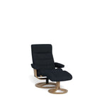 La - Z - Boy Tampa Oak Swivel Recliner + Footstool in Fabric - Paulas Home & Living