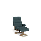 La - Z - Boy Tampa Oak Swivel Recliner + Footstool in Fabric - Paulas Home & Living