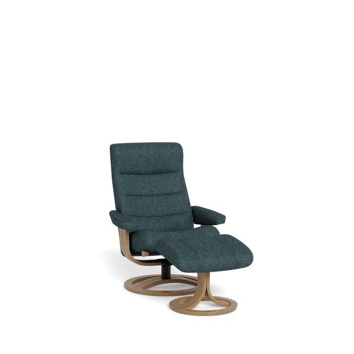 La - Z - Boy Tampa Oak Swivel Recliner + Footstool in Fabric - Paulas Home & Living