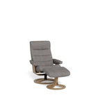 La - Z - Boy Tampa Oak Swivel Recliner + Footstool in Fabric - Paulas Home & Living