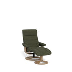 La - Z - Boy Tampa Oak Swivel Recliner + Footstool in Fabric - Paulas Home & Living