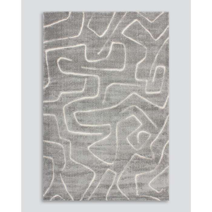 Labyrinth Floor Rug - Silver (Polypropylene) - Paulas Home & Living