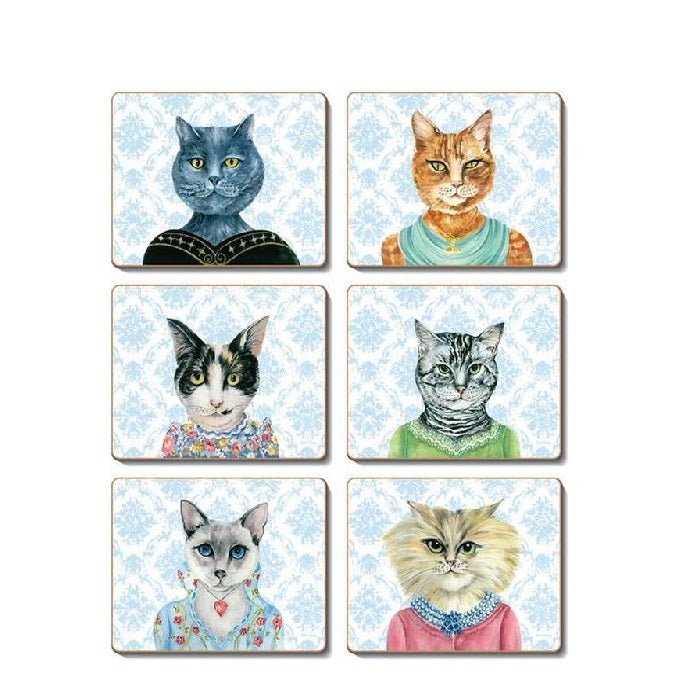 Lady Cat Luncheon Coasters - Paulas Home & Living