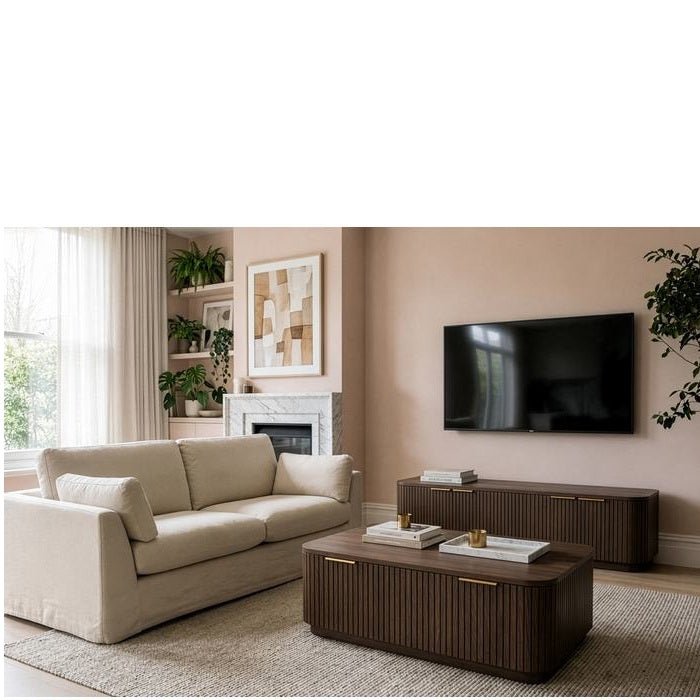 Lath Coffee Table - Panelled Front - Paulas Home & Living