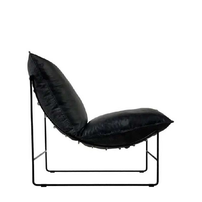 Leonardo Leather Lounge Chair - Graphite Vintage Leather - Paulas Home & Living