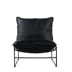 Leonardo Leather Lounge Chair - Graphite Vintage Leather - Paulas Home & Living