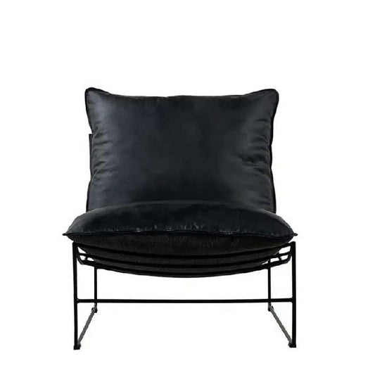 Leonardo Leather Lounge Chair - Graphite Vintage Leather - Paulas Home & Living