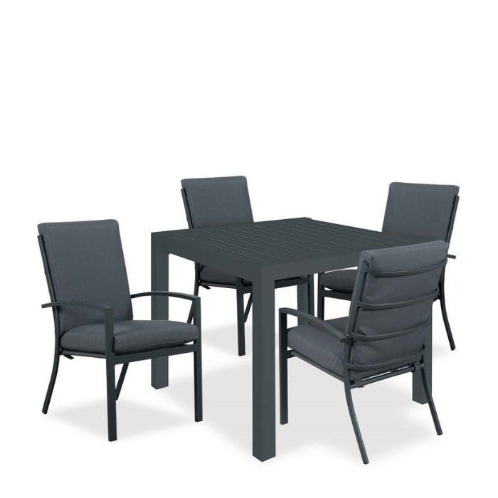 Lilac & Matzo Outdoor Dining Suite 900sq (5 Pce) - Gunmetal - Paulas Home & Living